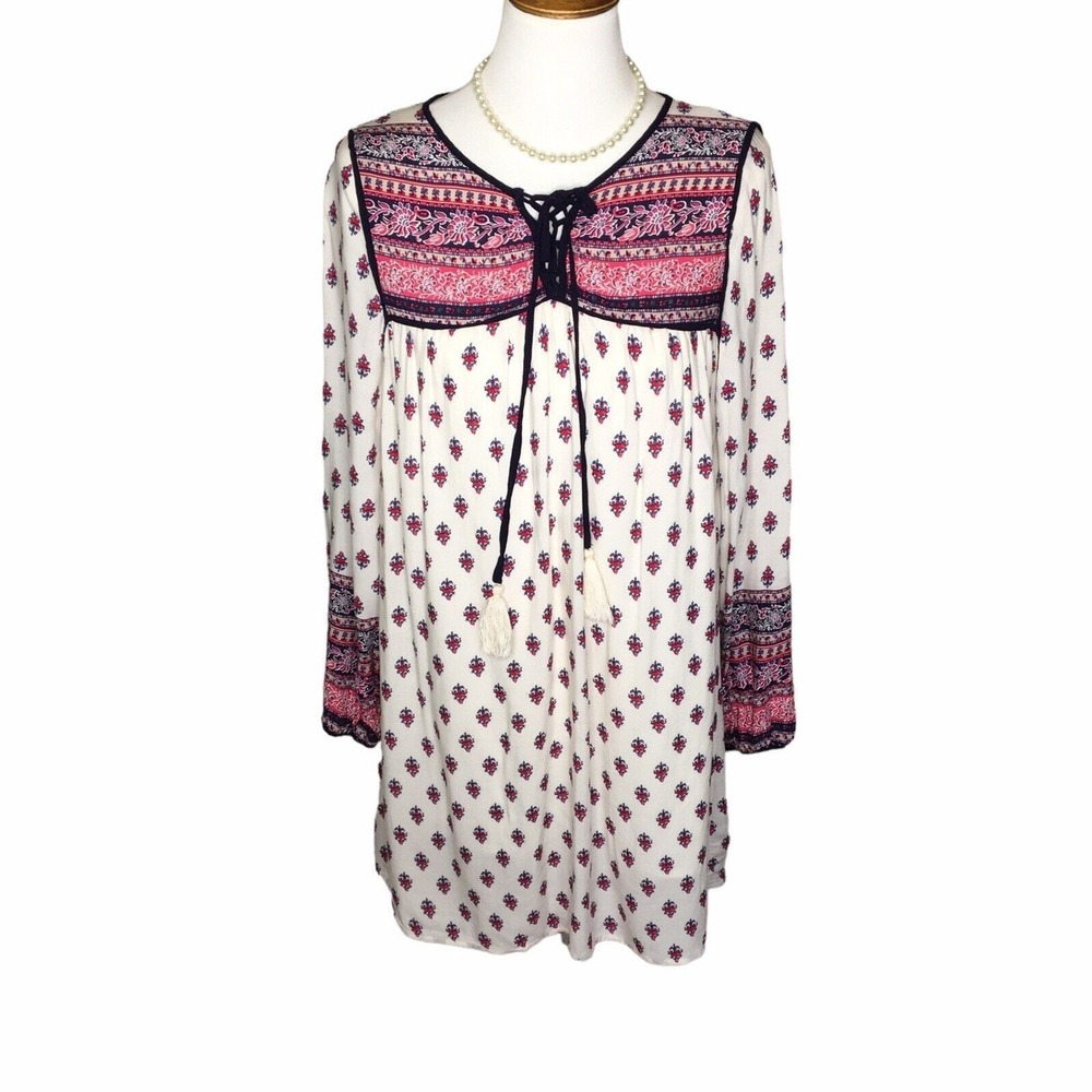 Tassels N Lace Tunic Women‎ S Boho Floral Bohemian Cowgirl Concert Western Top